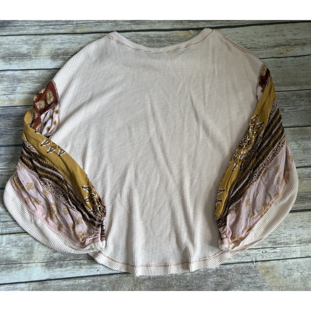 We The Free Blossom Thermal Floral Balloon Sleeve Top Size S - Picture 5 of 7
